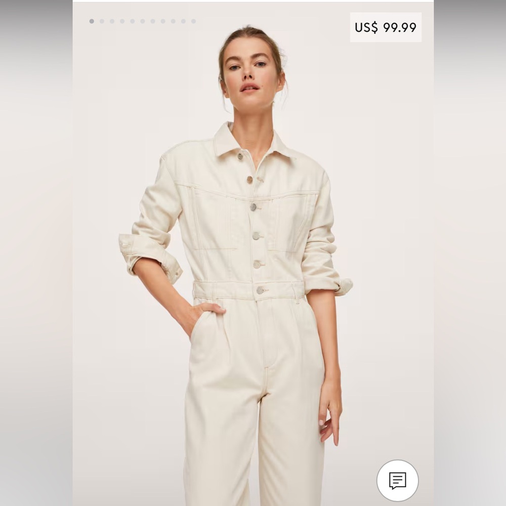 Mango Women's Buttons Denim Jumpsuit XXS